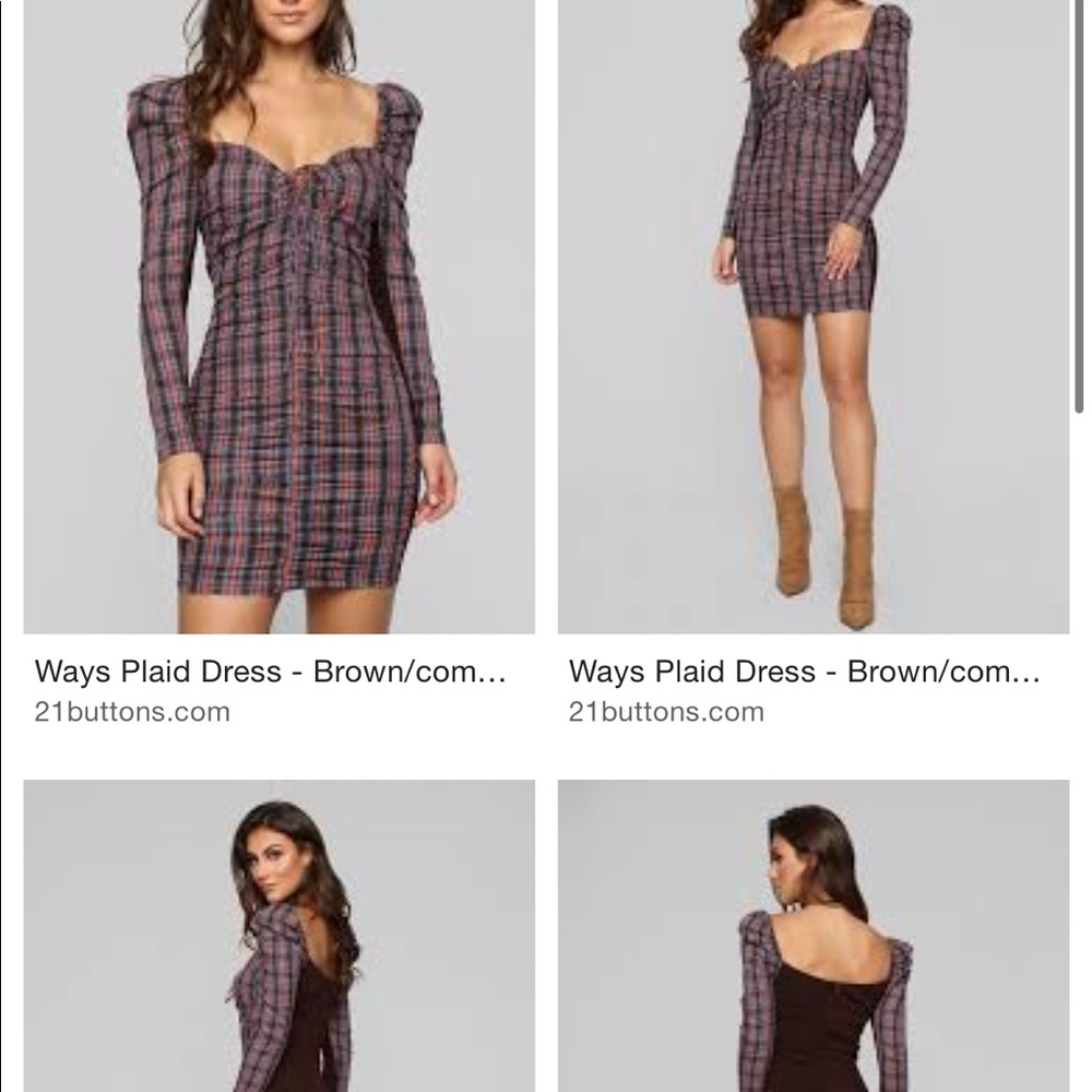 Show Me Your Ways Plaid Dress - Brown/combo